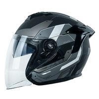 Casque de moto léger à face ouverte, casque de moto pour cruiser, cyclomoteur, scooter, casque demi-face pour adultes