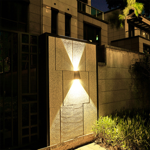 Lampe murale solaire COB étanche IP65 en ABS et verre, 2*3W, blanc chaud, pour extérieur, jardin, clôture, mur - Product Image 4