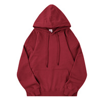 Sudadera con Capucha de Felpa Gruesa, Corte Holgado, Mezcla de Algodón, Bolsillo Canguro, Puños Acanalados, para Uso Diario Informal