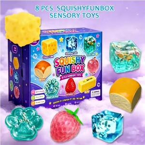 8-<b>Pack</b> Mystery Soft Box Squishy Set - Maltose Slow Rising Compression Stress Relief Toys, Blind Box Decompression <b>Fidget</b> Toys - Product Image 5