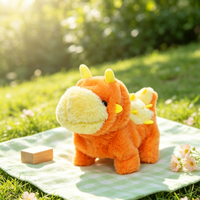 W2TOY Mainan Boneka Bergerak Naga Dinosaurus Pemancar Api Teman Hewan Peliharaan Kartun Elektrik Berjalan LED Grosir Pabrik OEM ODM Mainan AI3+