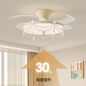 Toho <b>Led</b> <b>Ceiling</b> Fan <b>Light</b> 96W Cream <b>Crystal</b> Design For Living Room Bedroom - Product Image 5