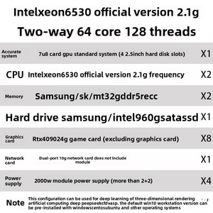 Deepseek ai mô hình lớn 8 GPU chơi game thẻ 4090/5090 CPU Xeon <span class=keywords><strong>Rack</strong></span> máy chủ cho trí tuệ nhân tạo Đào Tạo - Product Image 6