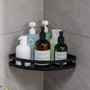 Estante de Baño de <span class=keywords><strong>Metal</strong></span> Moderno de Una Sola Capa, Triangular, para Montar en la Pared, Diseño Sin Perforaciones, Multifuncional, Almacenamiento Eficiente para Ducha - Product Image 2