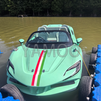 Yamoo Green Fiberglass Water Supercar, jet ski et bateau à grande vitesse pour 5 passagers - Utilisation en plein air dans les parcs urbains