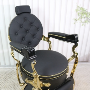 Fauteuil de barbier classique en cuir, équipement de coiffure durable, fauteuil de salon confortable - Product Image 5