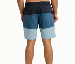 Men's Color Blocked Board <b>Shorts</b> With Pockets Quick Dry Elastic Waist Dot Pattern Casual <b>Swim</b> Trunks - Product Image 1