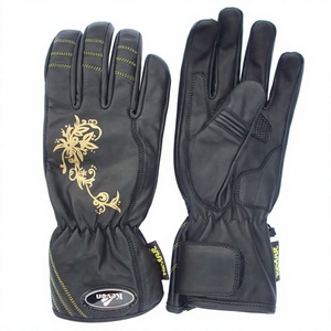 KEVEN KI-130 High Quality Black Genuine Leather Motorbike Gloves Custom Embroidery Logo Waterproof Touchscreen Compatible - Product Image 1