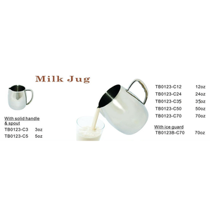Pichet à lait classique en acier inoxydable 304 pour latte art, finition miroir/satinée, pour café et thé - Product Image 6