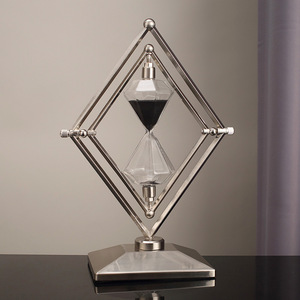 Modern Geometric <b>Hourglass</b> Timer 30 Minute Zinc Alloy Office Desk Decoration - Product Image 1