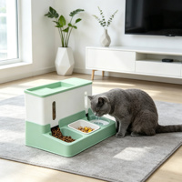 Distributeur automatique d'eau et de nourriture pour animaux de compagnie Kinghon, grande capacité, étanche, en plastique, pour chats et chiens - Design élégant et portable