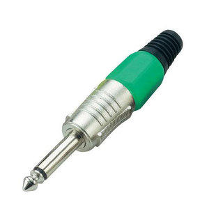 Conector Mono Jack de 6.3mm Verde para Cables de Instrumentos - Product Image 1