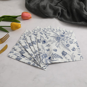 Serviettes imprimées, vaisselle à thème végétal pour fêtes transfrontalières, serviettes carrées décoratives, serviettes en papier jetables à motifs floraux - Product Image 4