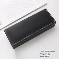 Kotak Hadiah Pensil & Pulpen Kulit, Hadiah Sekolah, Hadiah Bisnis, Hadiah Promosi, Logo Kustom, Hitam
