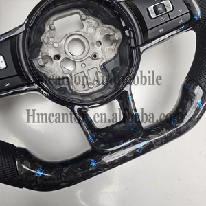 Volant de direction en cuir perforé en fibre de carbone forgée, pratique et en promotion, pour Volkswagen Golf 7.5 GTI - Product Image 4
