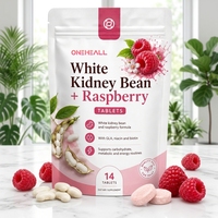 Compléments alimentaires ONEHEALL Haricot blanc et framboise en comprimés pour adultes - Sans gluten, stimulant d'énergie naturel