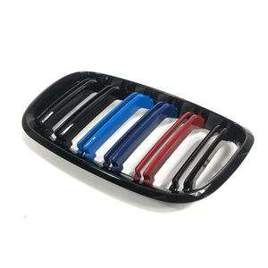 M Style Brillant Noir M Tri Couleur Trois Couleurs Double Latte Ligne Grille Grille Avant pour Bmw <span class=keywords><strong>X5</strong></span> Série <span class=keywords><strong>E70</strong></span> 2008-2014 - Product Image 4