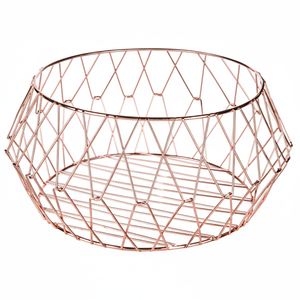 Copper Finished Dinner Table Centerpieces Decorative Fruit Container New Arrival Design Metal <b>Wire</b> Design Fruit <b>Storage</b> <b>Basket</b> - Product Image 1