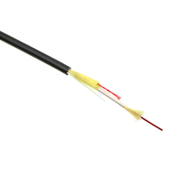 Cable de Fibra Óptica Redondo para Interiores GJYFJH03 G657A2 Monomodo con Refuerzo FRP, 1, 2, 4 Hilos, 4.6mm DE, Cubierta de PE Negra, 500M por Rollo