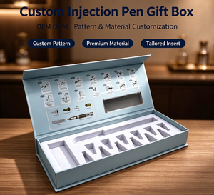 Boîte cadeau personnalisée pour stylo injecteur, boîte rigide haut de gamme, plateau intérieur et illustration personnalisés, emballage OEM ODM, commande en gros - Product Image 1