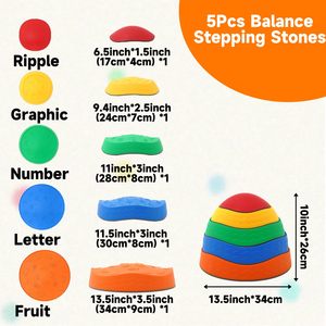 Pietre e Blocchi per Percorso a Ostacoli per Bambini da Interno/Esterno, Giocattoli Sensoriali per Autismo, Pietre da Salto in Plastica - Product Image 3