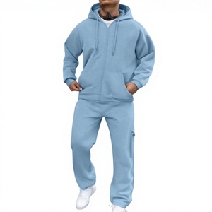 Conjunto de 2 Piezas para Hombre, Sudadera con Capucha y Pantalones Deportivos Holgados de Felpa Gruesa y Transpirable, con Logotipo Personalizado OEM - Product Image 5
