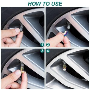 Regenboog iriserende zeshoekige aluminiumlegering ventieldopjes voor auto vrachtwagen motorfiets wiel stofkappen universeel ontwerp - Product Image 4