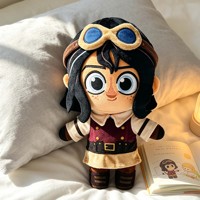 Peluche personnalisée Anime avec lunettes amovibles, figurine en peluche personnalisée, peluche douce et mignonne, style jeu, figurine d'action personnalisée