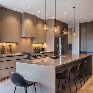 Gabinetes de Cocina Modernos de Lujo Personalizados, Personalización Completa de Cocina, Diseño Integrado, Puertas Acrílicas Impermeables, MDF para Villas - Product Image 1