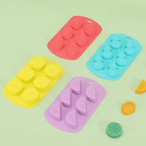 Molde de silicone para gelo, melancia de abacaxi, morango, frutas, molde de silicone, sem bpa, bandeja para gelo, limão de morango