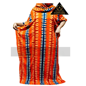 Wholesale <b>Plus</b> <b>Size</b> Tie-Dye Printed Abaya Dress for Women – Loose Fit Breathable Muslim <b>Kaftan</b> with Seamless Hijab Design - Product Image 1