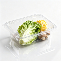 Tamper evident recyclebare transparante PET clamshell voedselverpakking met scharnierend deksel voor groenten, fruit, gedroogd fruit, wegwerpbaar, food grade