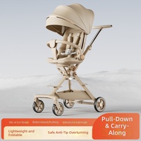 Poussette bébé pliable légère 3 en 1 et chaise pour nourrisson avec structure en métal