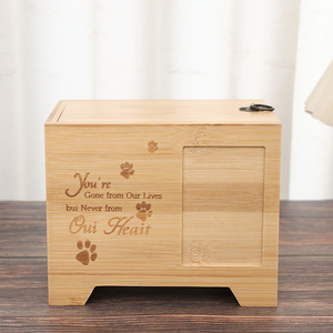 Custom Modern Engraved Wooden <strong>Pet</strong> Urn Ashes <strong>Box</strong> <strong>for</strong> Dog and Cat <strong>Memorial</strong> Cremation Funeral Supplies - Product Image 2