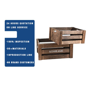 Funny Home Decor, Wooden Crate with Rope Handles (White)