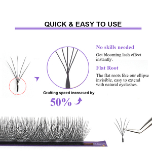 SP EYELASH <strong>Volume</strong> 0.07mm Thickness C D M L <strong>Curl</strong> Lash Extension Maple Leaf 5D W Shape Clover Lashes Individual False Eyelashes - Product Image 5