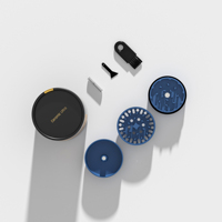 Vente chaude Moderne 3 Pièces En Aluminium Brillant Coupe En Céramique Herb Grinder Manuel Fumer Dispositif