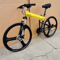 Vélo pliant exporté de Chine, avec suspension verrouillable, cadre rigide en alliage d'aluminium, 26 pouces, adapté au trajet quotidien et au VTT, unisexe