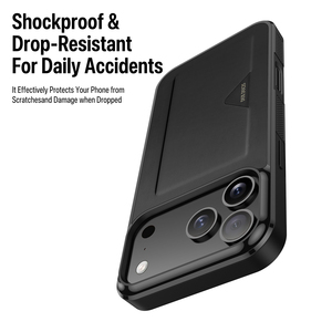 เคสโทรศัพท์แบบบางพิเศษ ป้องกันรอบด้าน สำหรับ iPhone 17 Pro Max พร้อมช่องใส่บัตร ดีไซน์เรียบง่าย ป้องกันการตกกระแทก - Product Image 6