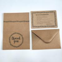 Ensemble de cartes kraft de remerciement, impression personnalisée de haute qualité, ensembles de cartes d'invitation