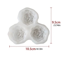 Dreiblättrige Pfingstrosen- und Rosen-Silikonform für Fondant, DIY-Kerzendekoration, Schokolade und Kuchendekoration
