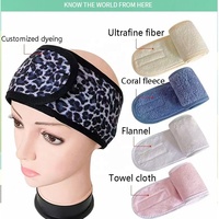 Bandeau de sport en fibre de bambou ultra-fine avec broderie personnalisée Velcro Foulard post-partum Beauté Maquillage Serviette de cheveux