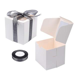 Bánh nhỏ hộp với Ribbon xử lý mạnh mẽ trắng Kraft Bìa cửa sổ Bánh Ngọt Bánh bao bì thực phẩm bánh cupcake hộp - Product Image 2