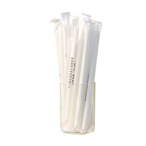 Pailles à boire de couleur blanche, logo PLA, pailles manuelles semi-automatiques, boissons, papier, écologiques - Product Image 2