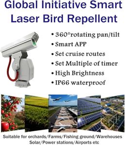 Dispositivo Láser Repelente de Aves Automático 360 °   Control por Aplicación Chaser, Impermeable, para Subestaciones, Aeropuertos, Huertos, Campos de Cultivo - Product Image 4