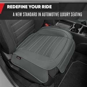 Housses de siège avant inférieures Motor Trend OLIVER pour voitures, camions, SUV, en similicuir, lot de 2, gris, avec poches de rangement rembourrées, intérieur haut de gamme - Product Image 3