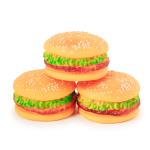 Jouet interactif pour chien en TPR en forme de hamburger, résistant à la mastication, pour la propreté dentaire et l'entraînement, couineur, très vendu - Product Image 3