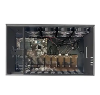Casing Server senyap grosir dengan 8 kipas 8 GPU 65mm Rig ATX murah dengan catu daya