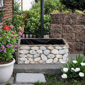 Jardinière rectangulaire créative en bois avec doublure en plastique pour la décoration de jardin en extérieur - Product Image 6