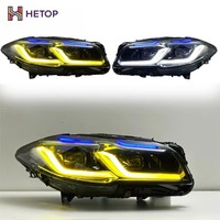 Faros Delanteros HETOP F10 2010-2017, Actualización Serie 5, Versión de Doble Color Amarillo y Blanco, Faros LED DRL para BMW